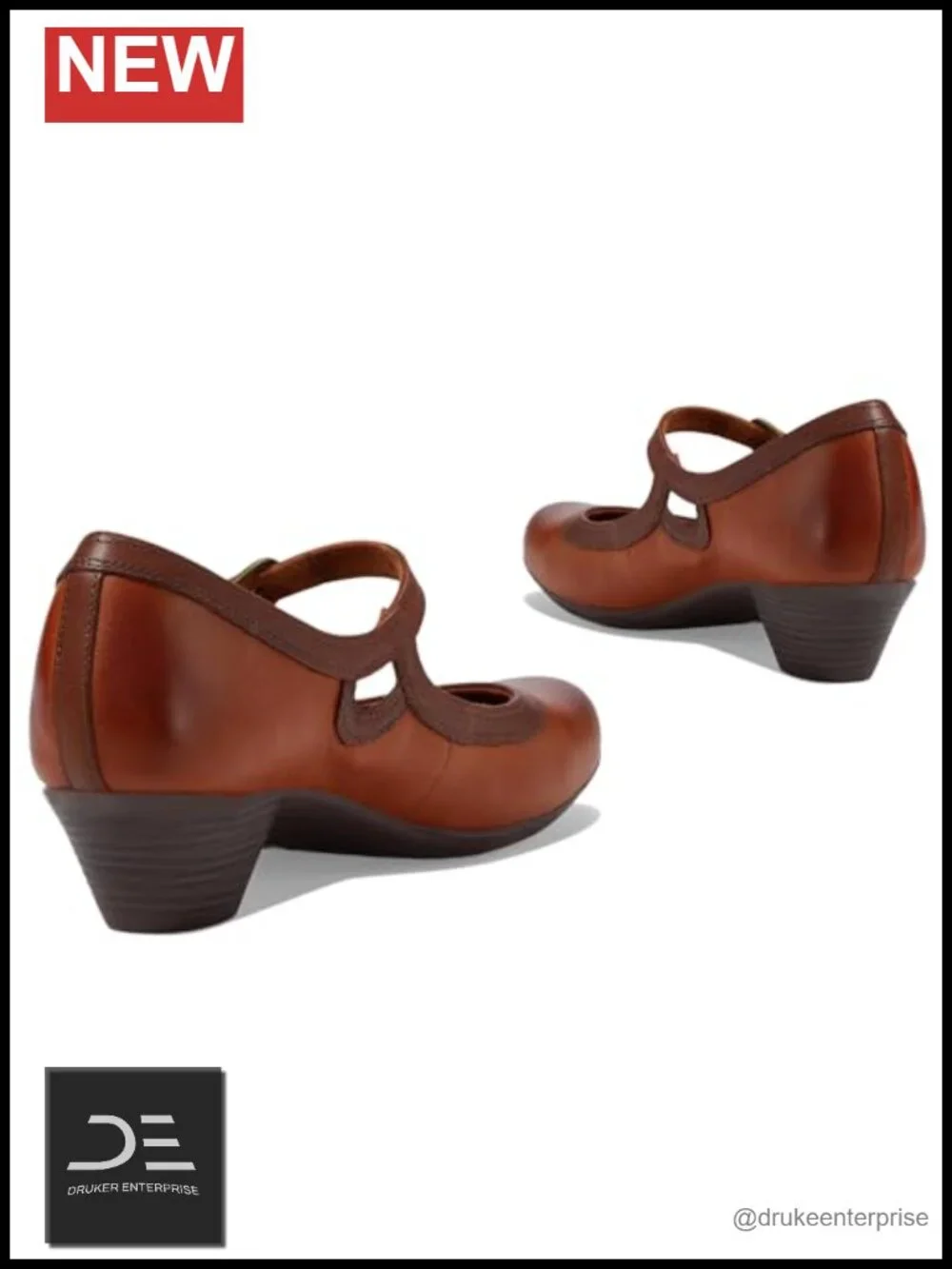 Retro Chunky Heel Mary Jane Pumps Women's Round Toe Ankle Strap Dress Shoes 2